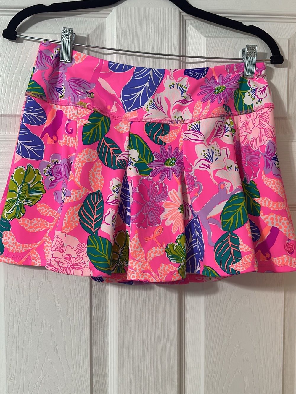 Lilly Pulitzer Hot Pink Floral Pleated Skort